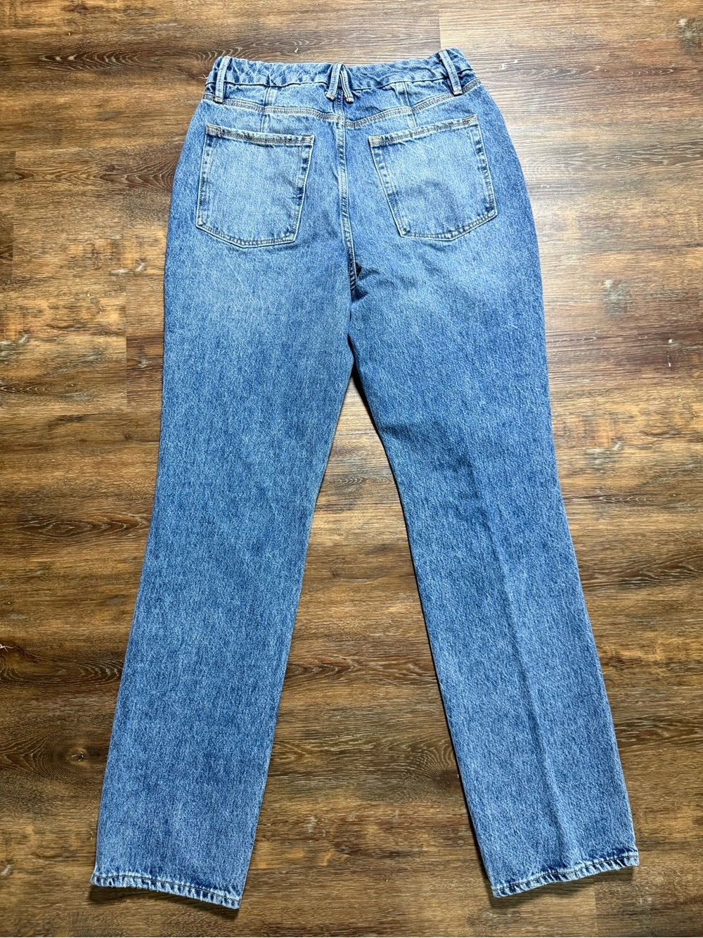 Good American | Good '90s Distressed Straight Leg Jeans Medium Wash Size 8/29 - Picture 2 of 12